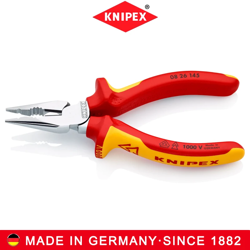 KNIPEX 08 26 145 комбинированные плоскогубцы с игольчатым носом 1000 В клещи заостренной