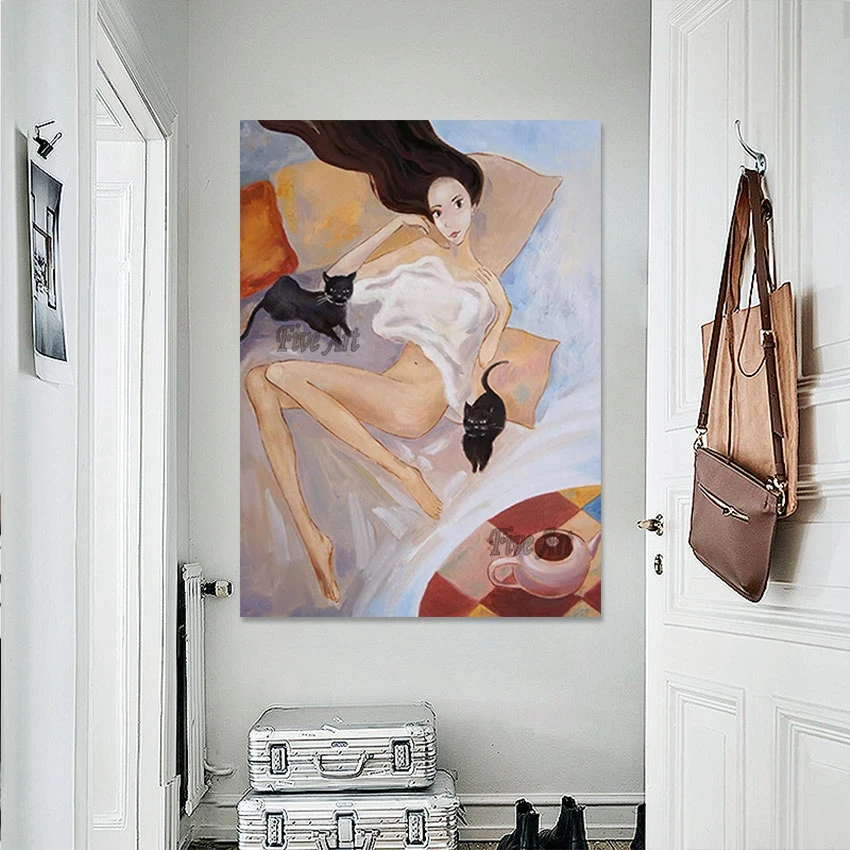 Картина маслом на холсте для женщин привлекательная Обнаженная картина ручная