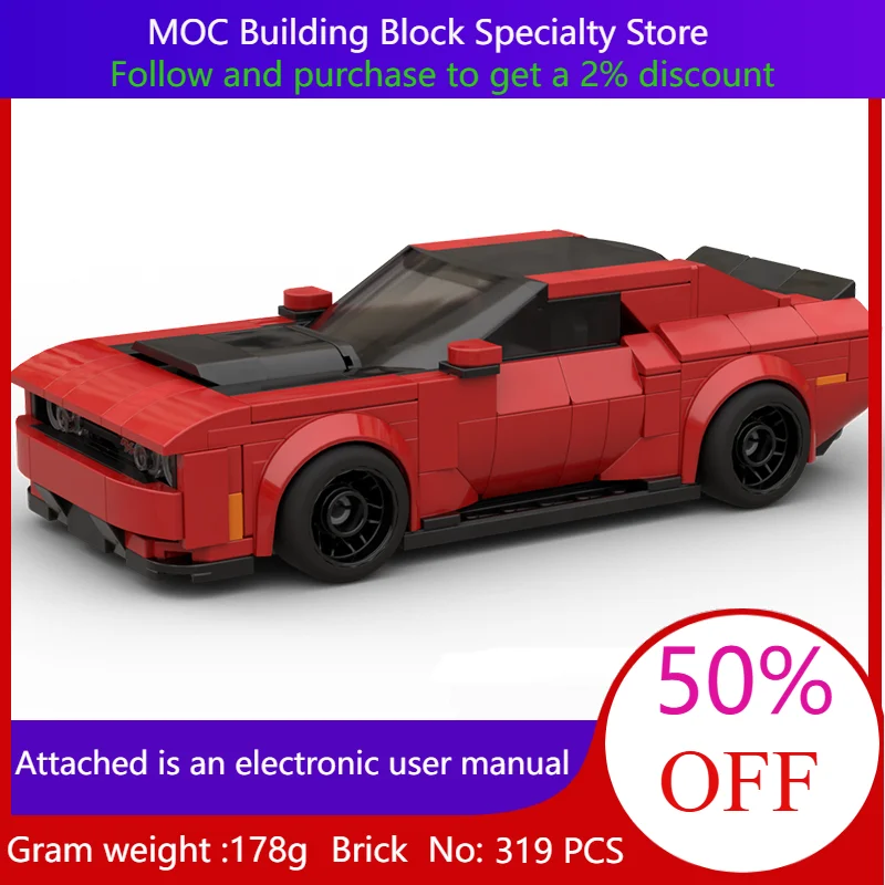 Фото 319 деталей, модель строительного блока MOC City Speed Challenger SRT, игрушка-диявол, рождественский подарок для взрослых и детей №1