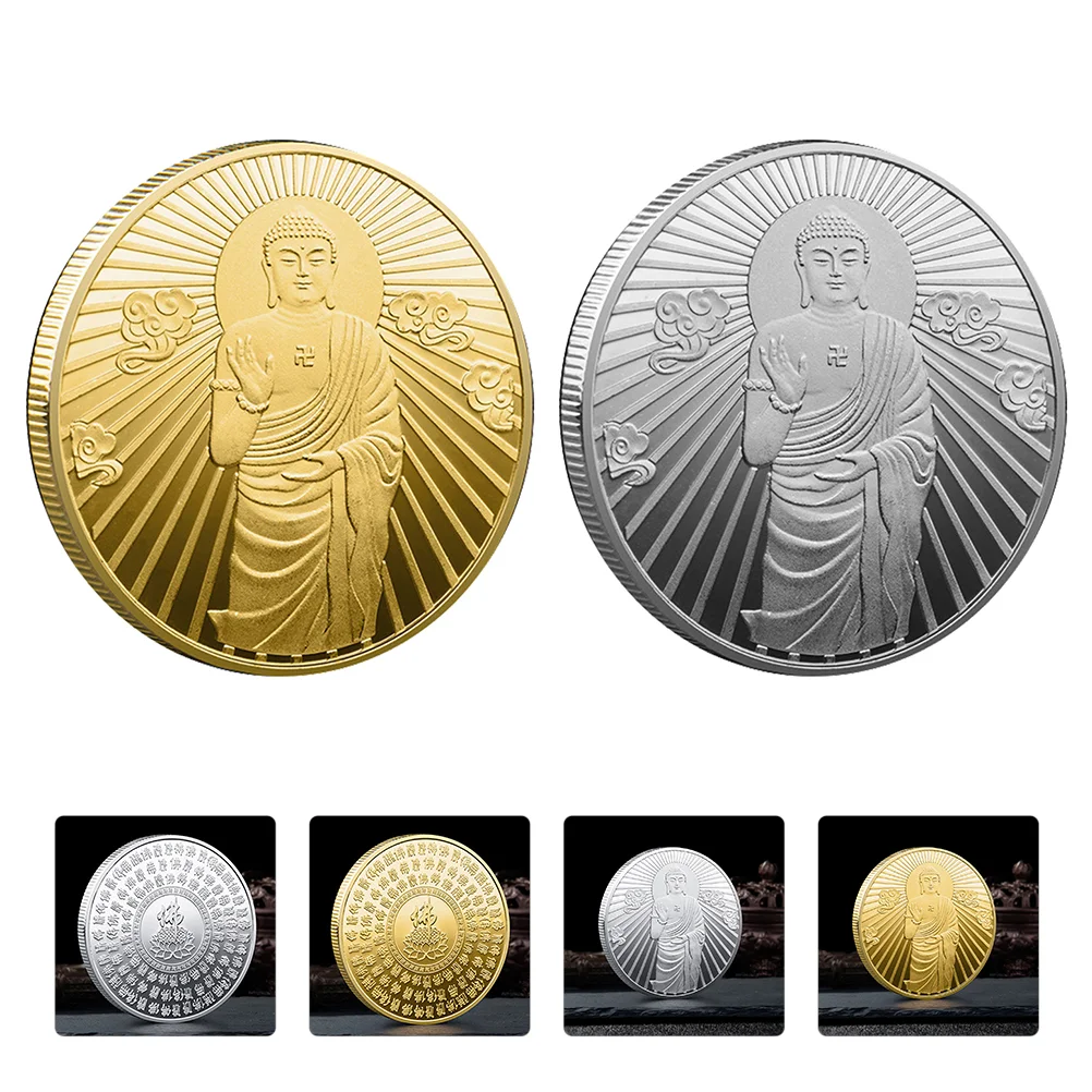 

2 Pcs Creative Commemorative Coins Embossed Iron Coins Souvenir Coins