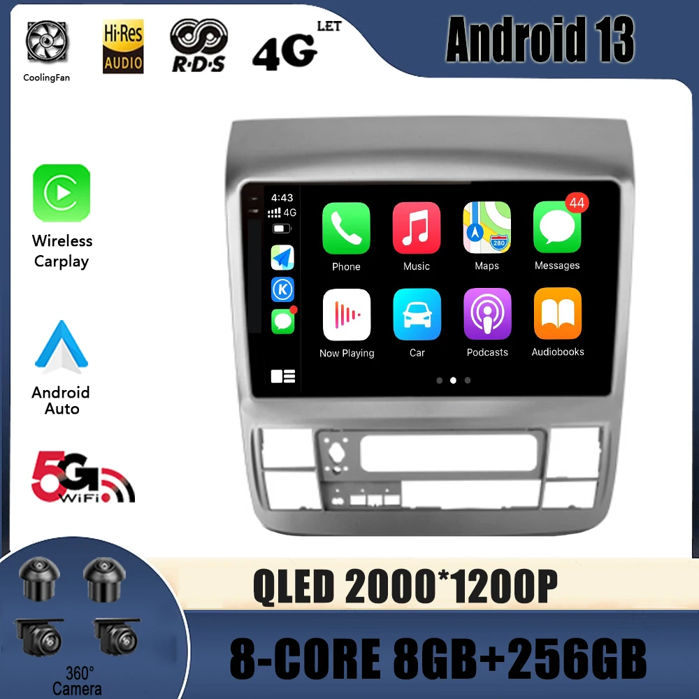 

Автомагнитола для Toyota Alphard 2003-2007, мультимедийный видеоплеер с навигацией, 4G, GPS, Android 13, 2din, 2 din