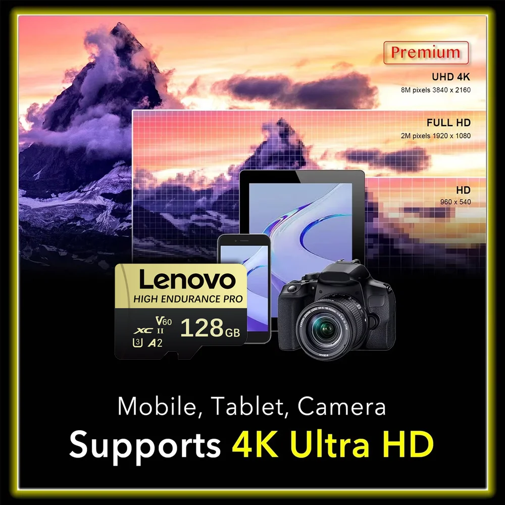 Карта памяти Lenovo SDMicro SD 512 ГБ 256 ГБ 64 ГБ Class10 U3, сверхскоростная, для экшн-камер, видео 4K, Nintendo Switch, планшетов (art.: 3920dcbbc6617) - 3920dcbbc6617