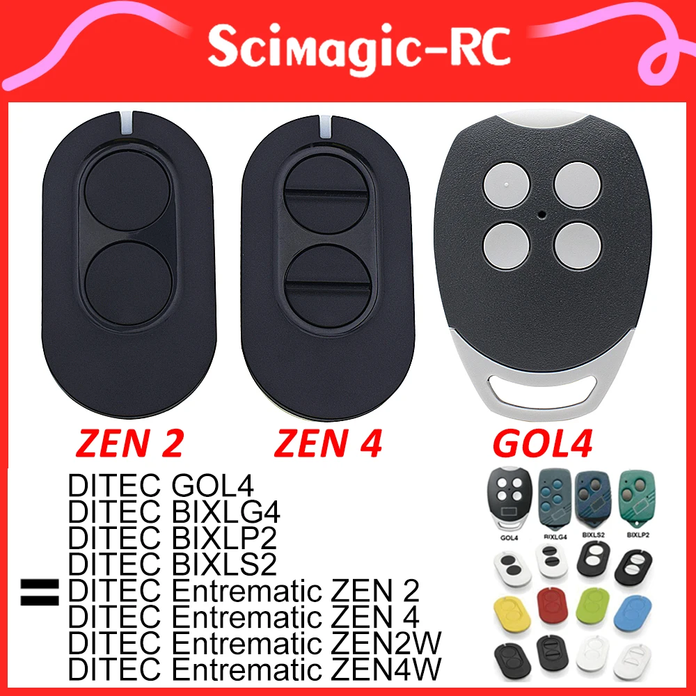 

DITEC Entrematic ZEN2 ZEN4 GOL4 Garage Remote Control Compatible ZEN2W ZEN4W BIXLG4 BIXLP2 BIXLS2 433 MHz Handheld Transmitter