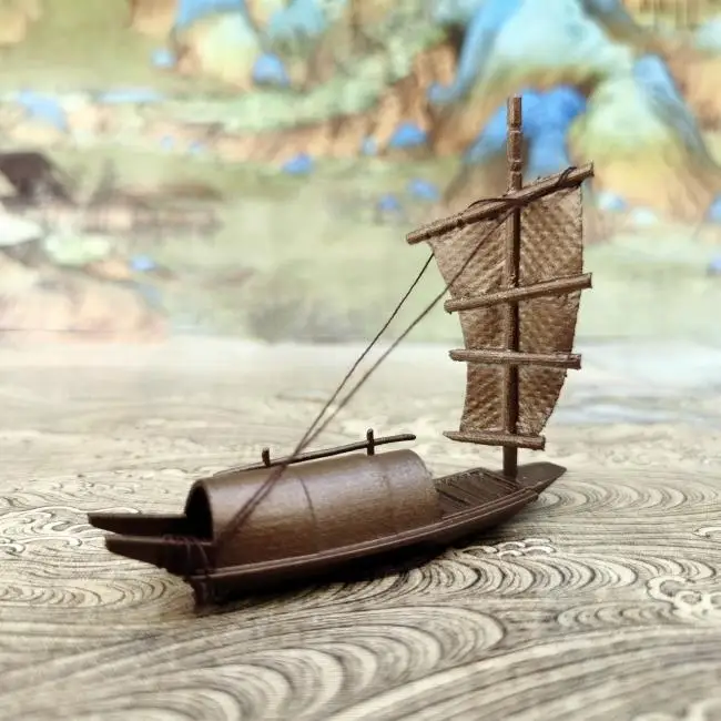 

Dry Landscape Ornaments Ancient Wupeng Boat Small Sailing Boat Bamboo Raft Desktop Micro Landscape Sand Table Decoration