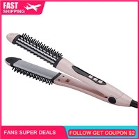 household smooth electric straight hair brush ion anti scald straight hair comb straight iron flat iron brush portable
