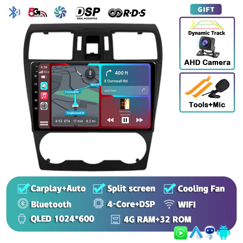 

Автомагнитола Carplay для Subaru Forester, мультимедийный плеер с GPS, стерео, DSP, Wi-Fi, 4G, Android 14, для Subaru Forester XV, WRX 2012, 2013, 2014, 2015, 2018