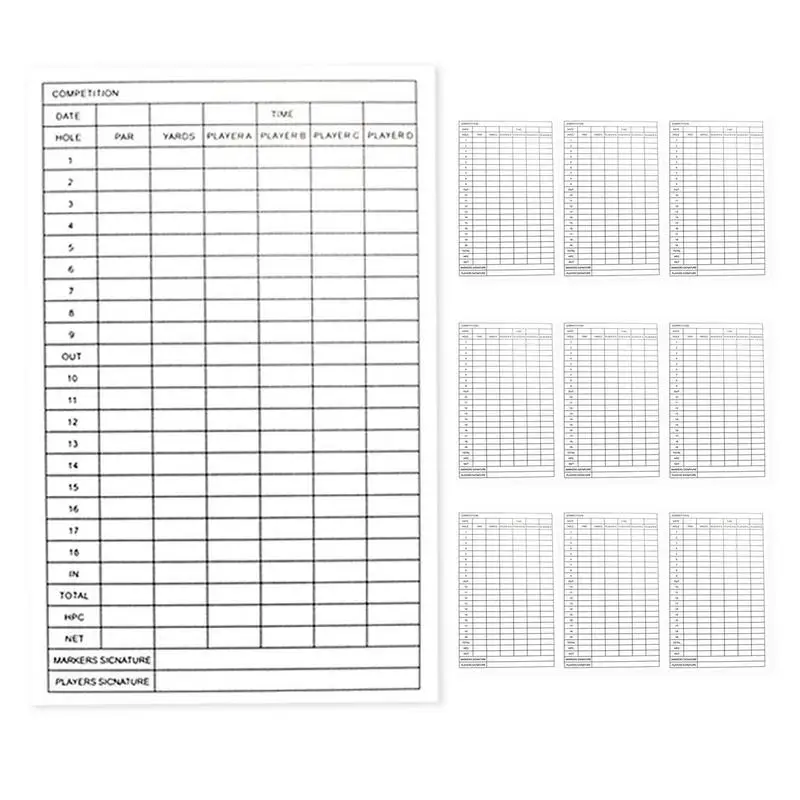 Golf Score Sheet Track Golf Stats Score Sheet Stat Tracking Scorecards 3.9x6 Inch Score Keeper Card Tracking Record Stat Card