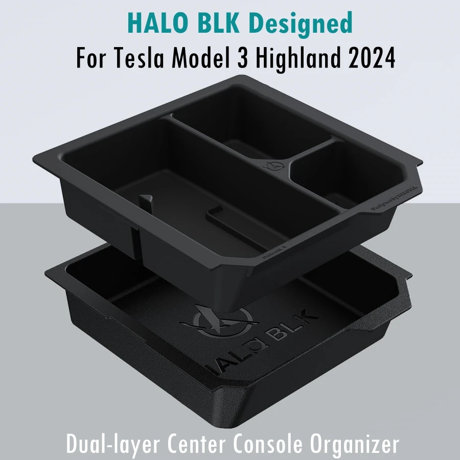 Органайзер для центральной консоли HALO BLK Tesla Model 3 Highland 2024 двухуровневый съемный
