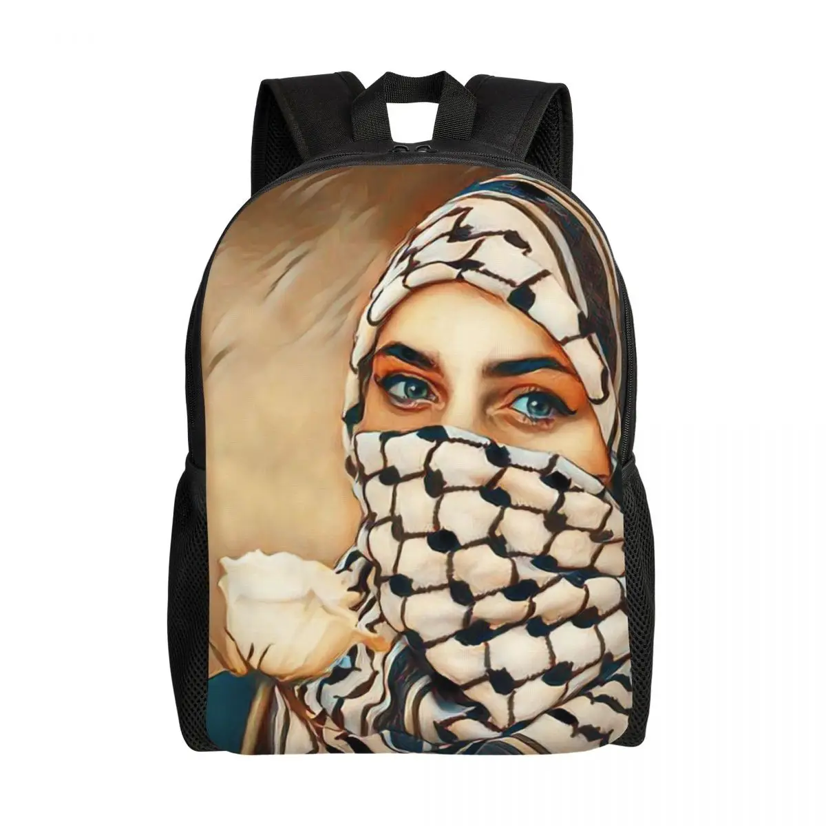 

Keffiyeh Palastinian Girl Laptop Backpack Men Women Basic Bookbag for School College Student Palestine Hatta Kufiya Bags