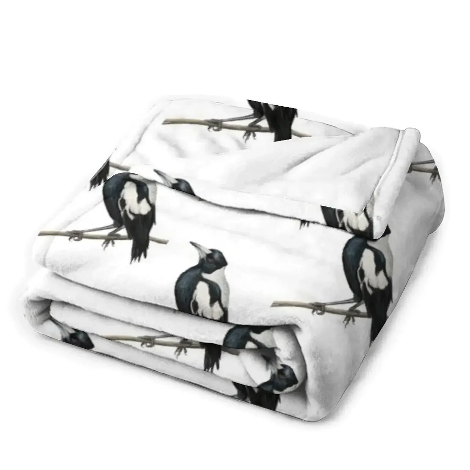 Австралийская сорока иконовая птица Коллингвуда - рисунок. Плед. Пушистые одеяла