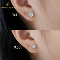 jovovasmile 0 5ct 1ct moissanite stud earrings for women 100 925 sterling silver brillant round cut d vvs1 for man woman