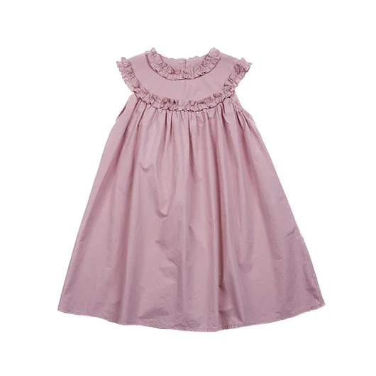 Милое хлопковое платье для девочек без рукавов