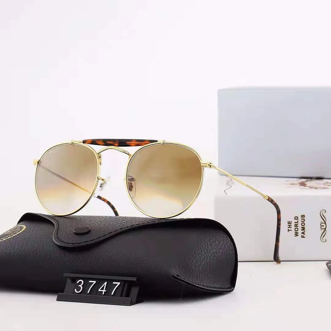 

High Quality Vintage Round Sunglasses Women Men Alloy Frame Tempered Glass Lense Retro Brand Driving Glasses Gafas De Sol 3747