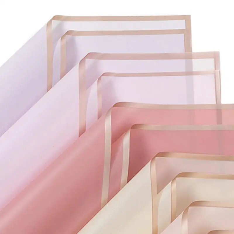 Водонепроницаемая Прозрачная Упаковочная Бумага С Золотыми Краями 3 Листа