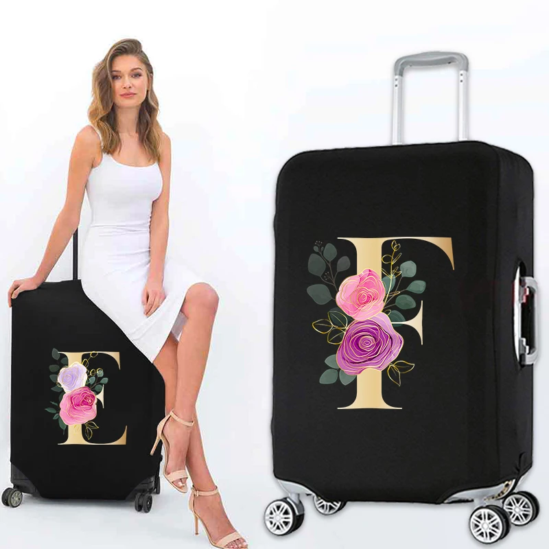 

Чехол для чемодана с акварельными цветами и надписями
