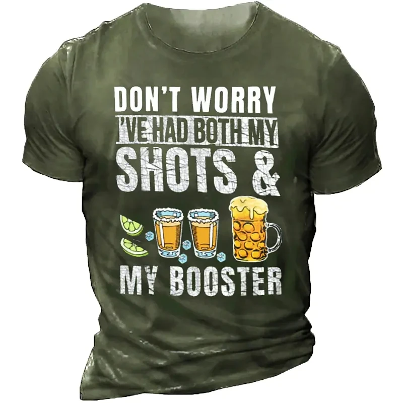 

Don't Worry I've Had Both My Shots Vaccine Beer Harajuku T Shirt Men/Women 3d Print design T-Shirts Streetwear Funny T Shirts