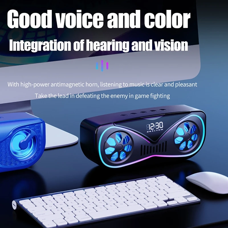 

Multi-function Bluetooth Alarm Clock Speaker High Volume Fashion Speaker with Alarm Clock LED Light Support Card USB Play