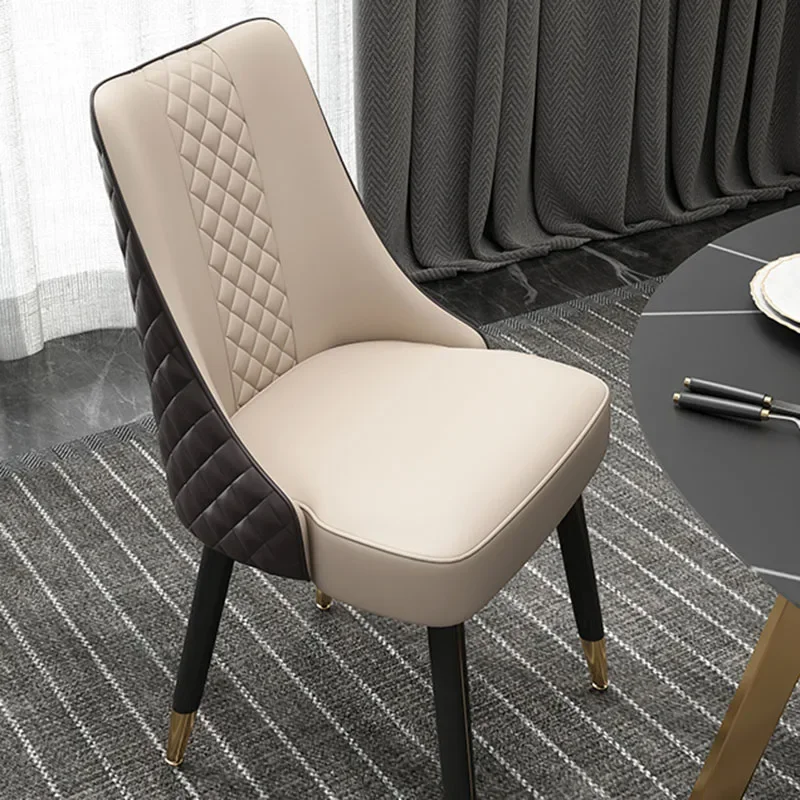 

Trendy Modern Dining Chairs European Faux Leather Ergonomic Nordic Chair Kitchen White Sillas Para Sala De Estar Home Furniture
