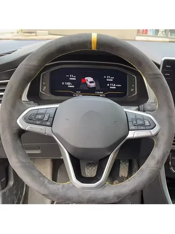 Плетеный чехол на руль автомобиля для Volkswagen VW Golf 7 6 5 4 3 2 MK7 MK6 MK5 NK4 NK3 MK2 Polo Passat B8 Tiguan Замшевая кожа
