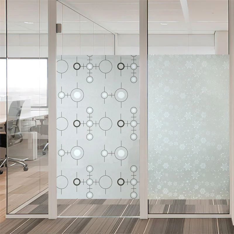 

Pattern Frosted Window Film Matte Sun Black Self Adhesive Vinyl Glass Door Stickers Opaque Privacy Window Tint for Home Office