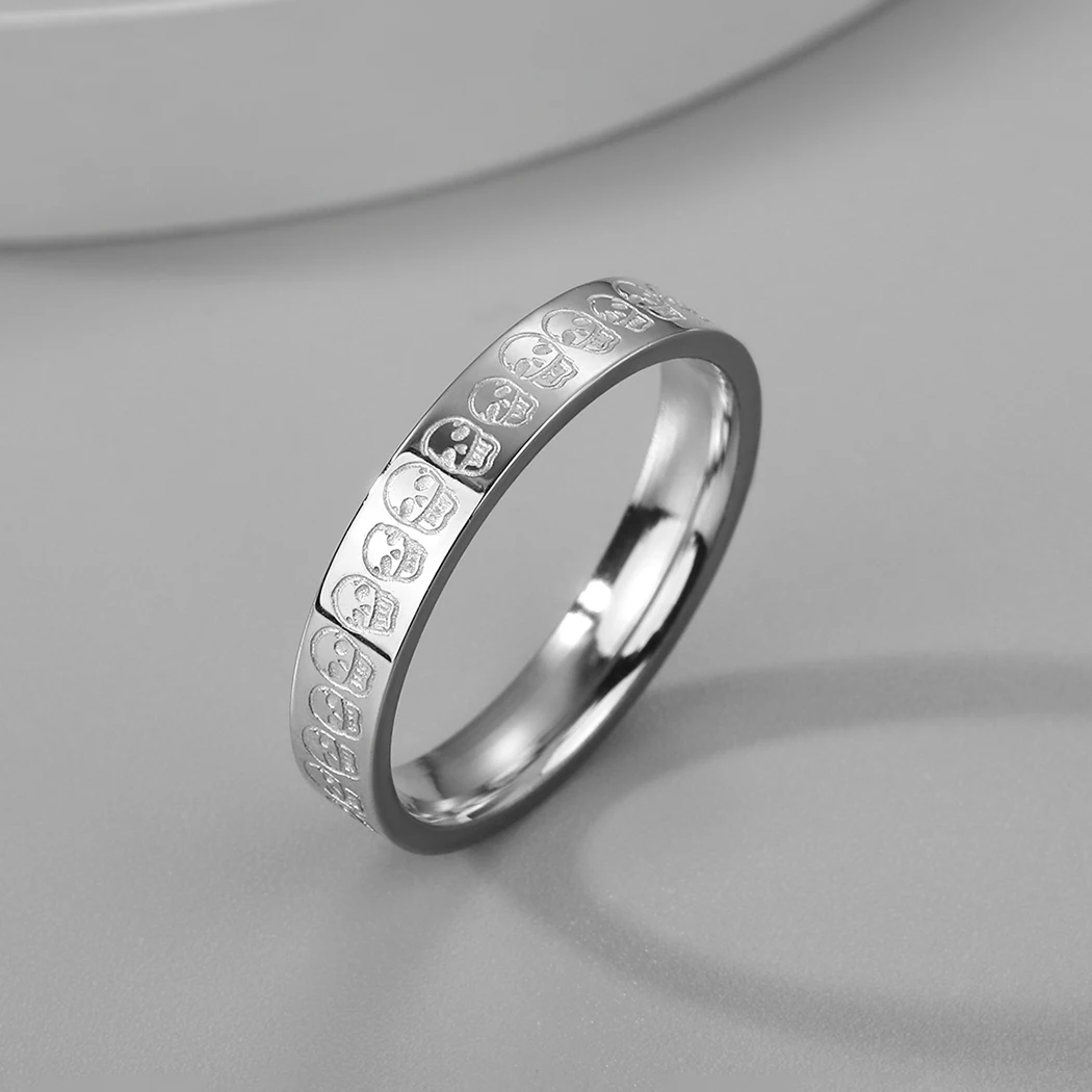 Кольцо из нержавеющей стали в виде черепа стиле панк