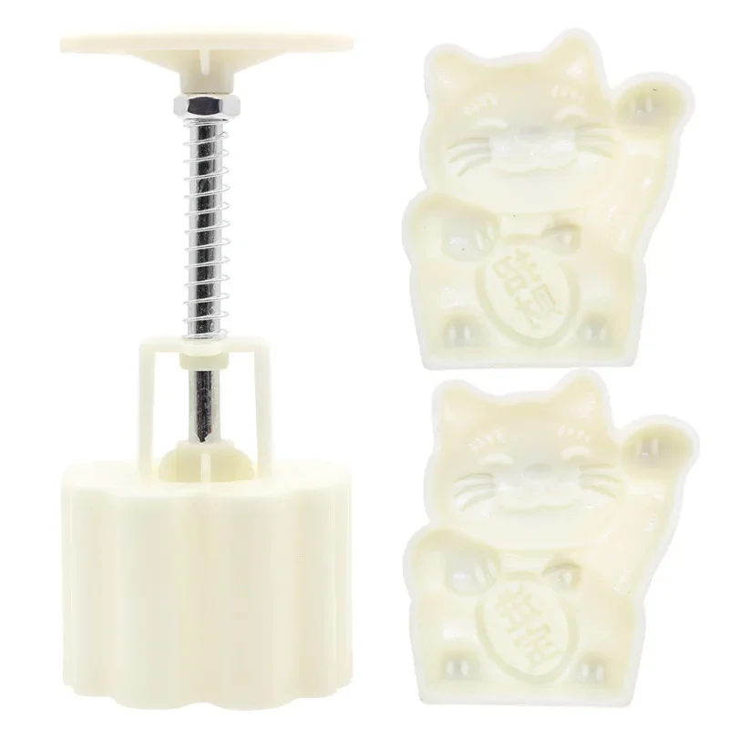 Лунная Форма Для Торта Happy Cat Moon Festival Осенний Средний Пластиковый Ручной Пресс