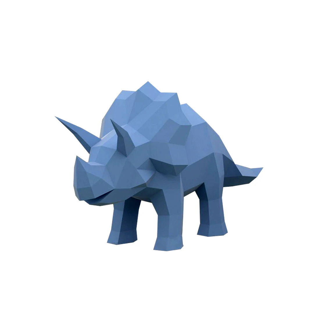 

3D Paper Model Triceratops Dinosaur World 3D Three-dimensional Animal Paper Model Desktop Ornaments Children's Room Window