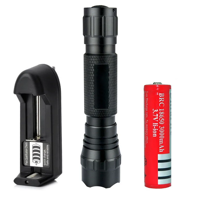 Набор светодиодных фонарей высокой мощности 1 режим белый свет T6 18650 лм