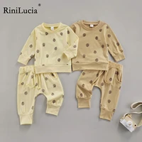 rinilucia fashion kids clothes set toddler baby boy girl print casual topschild loose trousers 2pcs baby boy clothing outfit