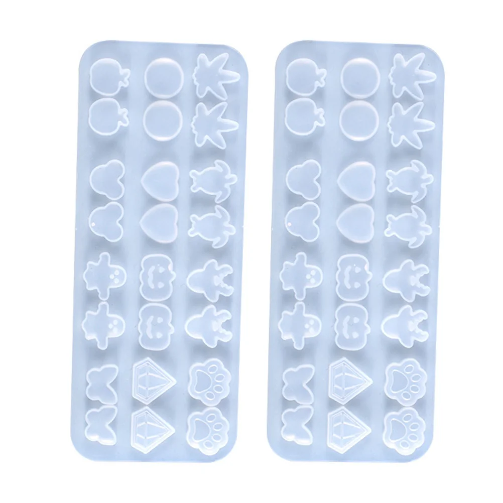 

2 Pcs Necklace Earring Silicone Mold Molds Soap Jewelry Silica Gel Crystal Epoxy
