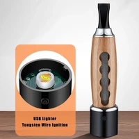 retro anti ash flying wood cigarette holder with lighter function car ashtray cigarette cover for smoking smart tools for smoker