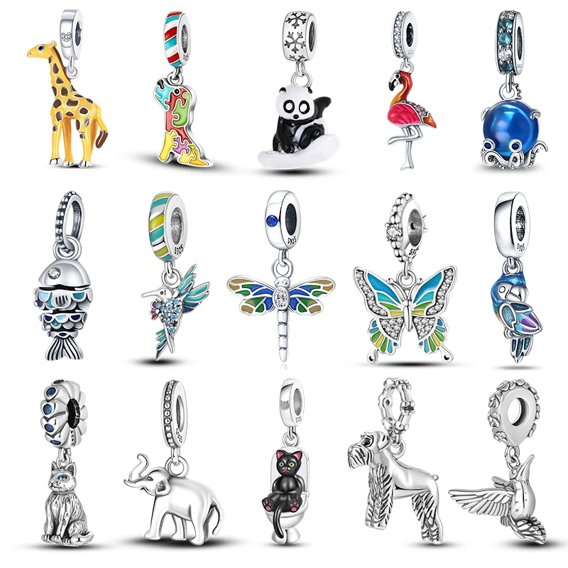 

Женские шармы-бусины из серебра 100% пробы с жирафом