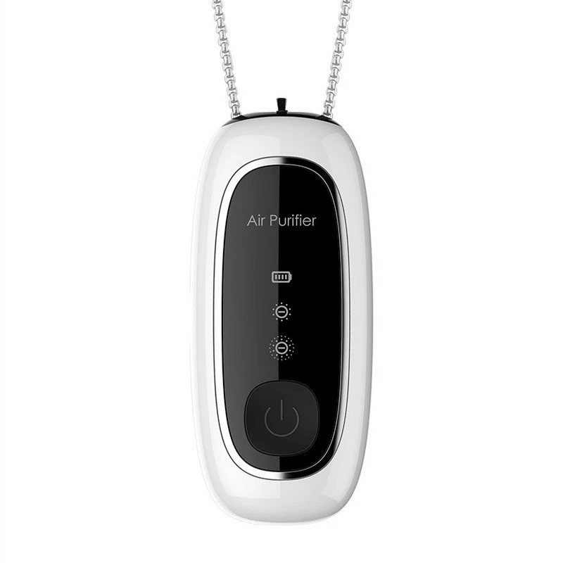 

USB Portable Air Purifier, Personal Hanging Necklace with Negative Ion Air Freshener-No Radiation for Adults Kids White