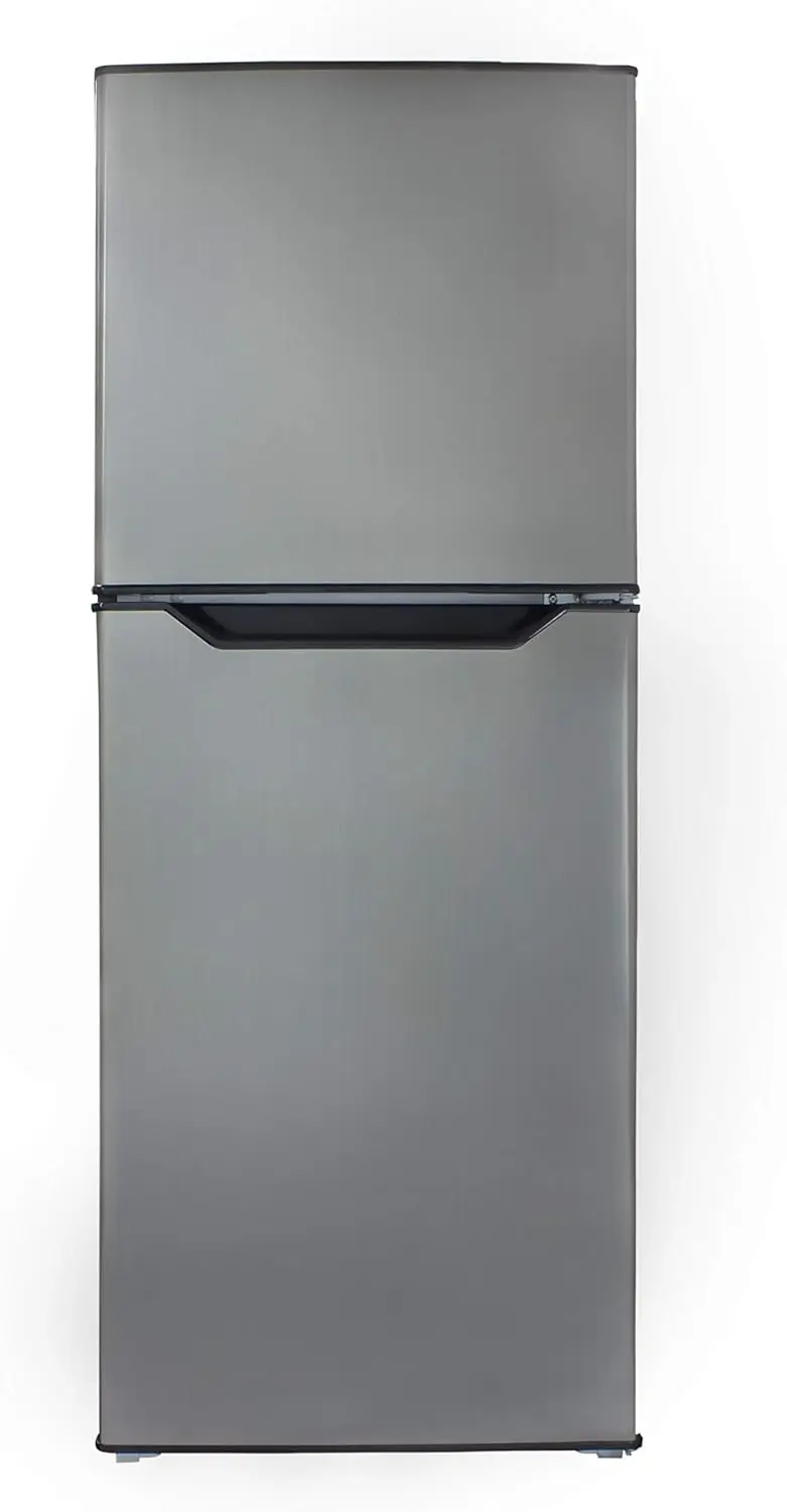 

7.0 Cu.Ft. Mid-Size Refrigerator, Frost-Free Apartment Fridge with Top Freezer, E-Star Rated, 7, Black Stainless Look