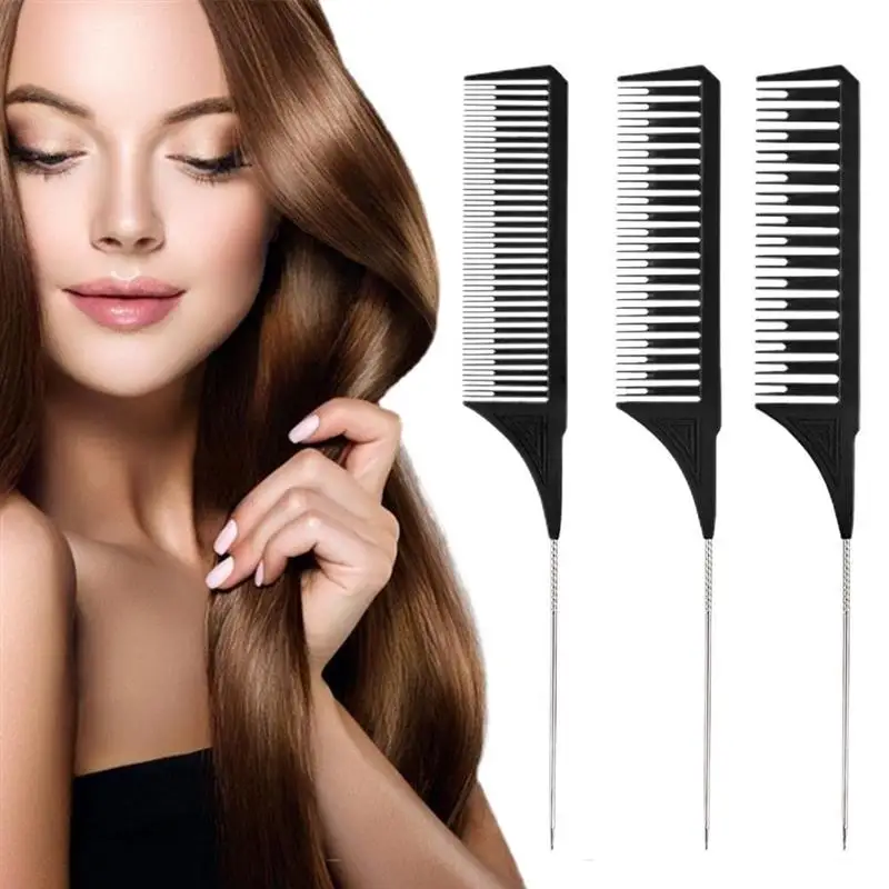 

Hairdressing Comb Steel Tip Tail Comb Highlighting Hair Comb Hair Salon Hair Salon Barber Shop Anti-Static Hair Cutting Comb