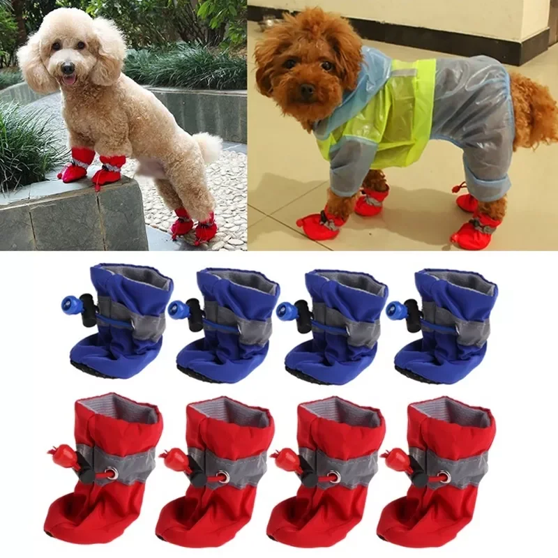 

2023NEW Waterproof Winter Pet Dog Shoes Anti-slip Rain Snow Boots Footwear Thick Warm For Small Cats Puppy Dogs Socks Booties