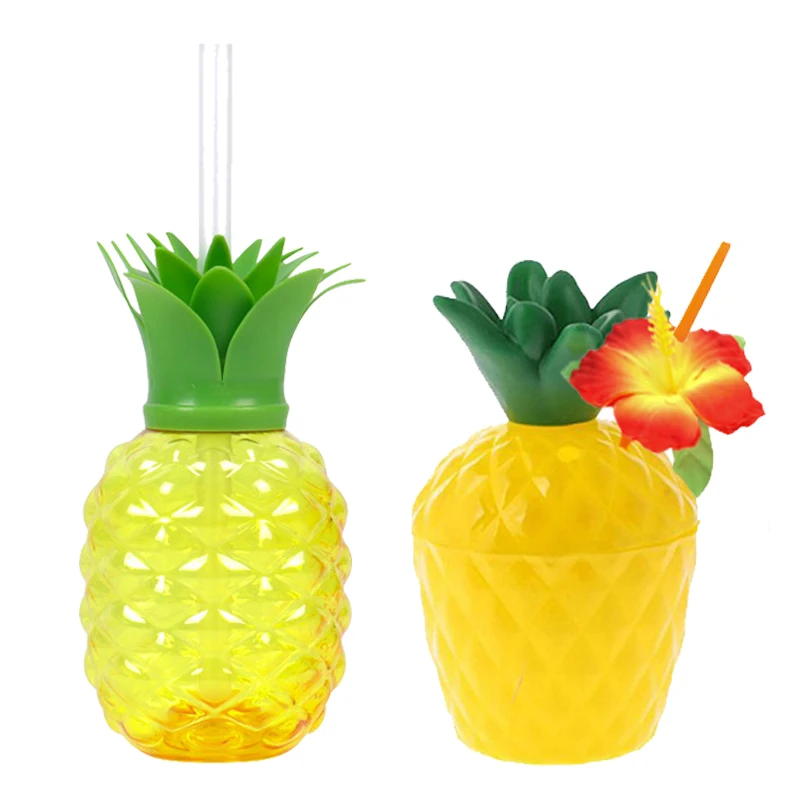 

Tropical Pineapple Strawberry Straw Cup Drinking Cups Summer Hawaiian party Decoration Wedding Birthday Flamingo Luau Party Deco