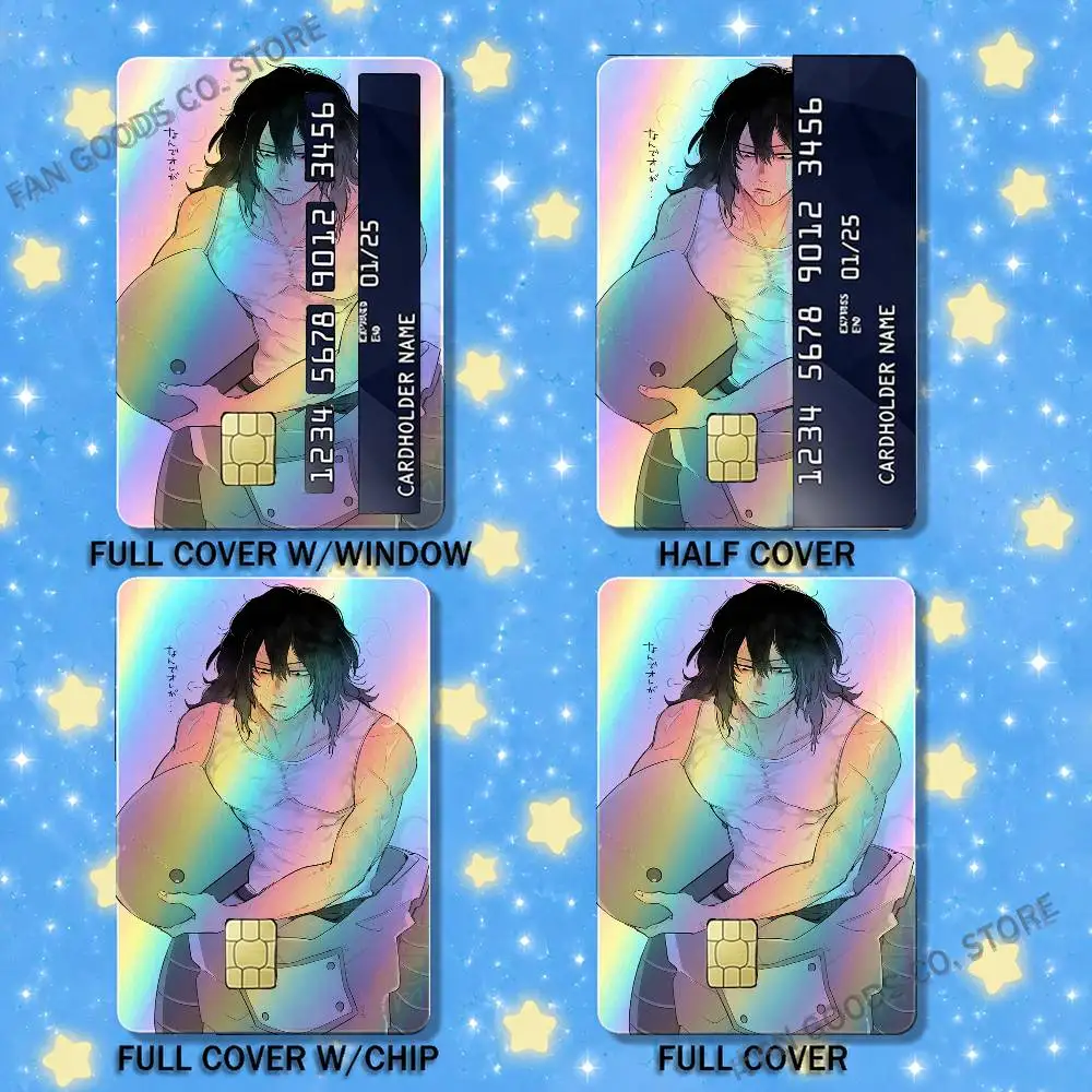 Фото Наклейки MHA A-Aizawa Shouta My H-Hero Laser Shimmer для кредитных карт, банковских карт Visa, проездных на автобус и метро, подарок №3