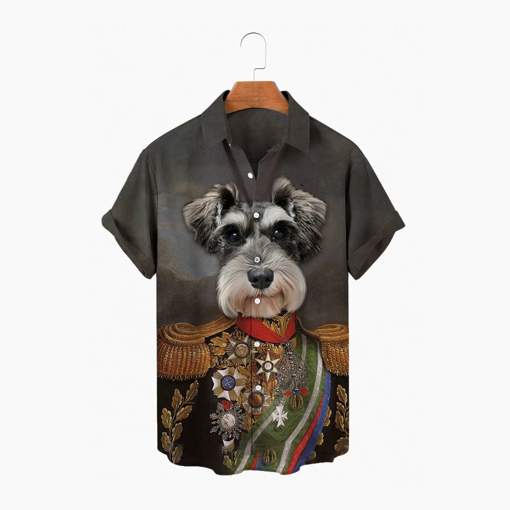 

Summer New 3d Hawaiian Shirt T-Shirt Retro Animal Pattern Short Sleeve Vacation Men's Casual Men's Beach T-Shirt