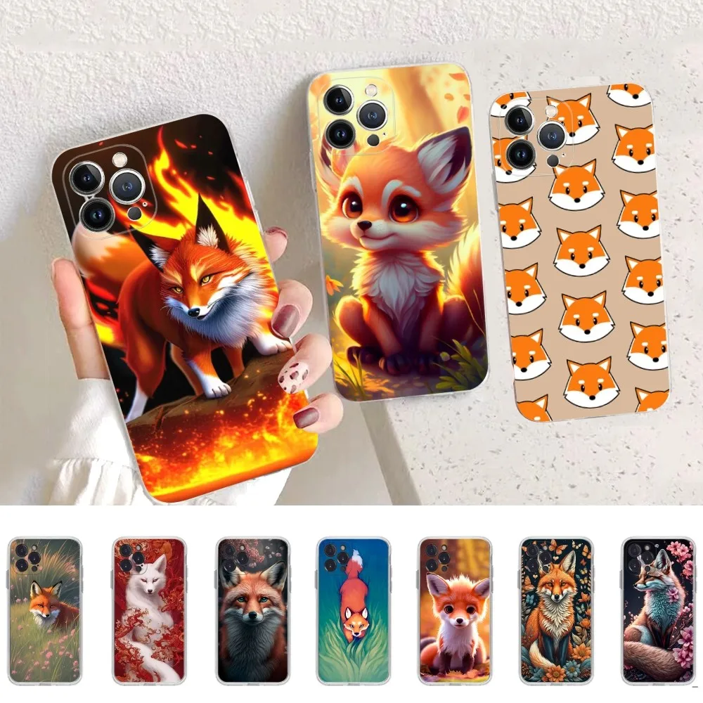 

Cute Cartoon Animal Fox Phone Case For iPhone 14 11 12 13 Mini Pro XS Max Cover 6 7 8 Plus X XR SE 2020 Funda Shell