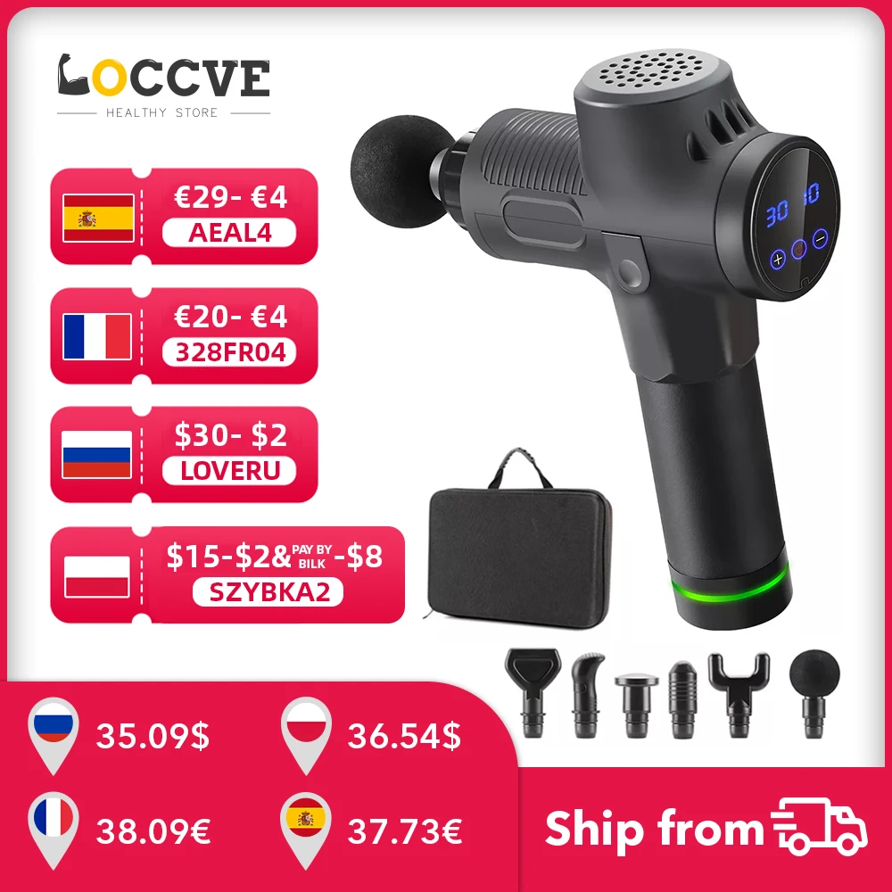 

LOCCVE High Frequency Massage Gun Muscle Massager Relax Body Relaxation Electric Massager with Portable Bag for Fitness