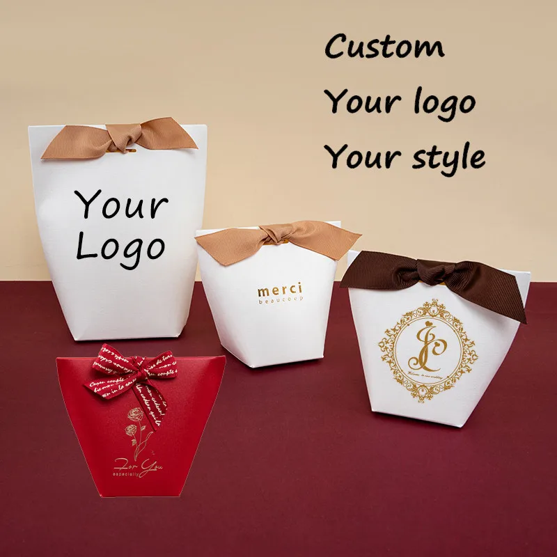 LBSISI Life Custom Candy Cookies Bags DIY Wedding Gift Boxes Cake Box Print Logo Customized Packing