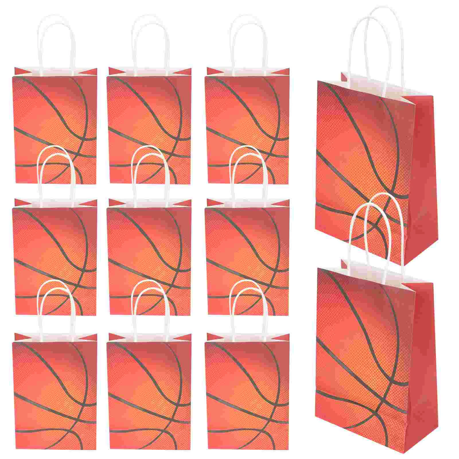 

12pcs Basketball Party Treat Bags Kraft Paper Candy Bags Goodie Bags Favor Bags