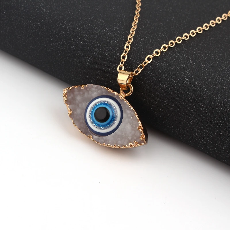 

Blue Evil Eye Choker Necklace For Women Adjustable Link Chain Turkey Luck Charm Necklaces Fashion Couple Jewelry Golden Color