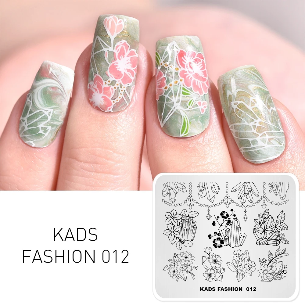 

Nail Stamping Plate Geometric Flowers Pattern DIY Image Stainless Steel Nails Art Template Stencil Plate for DIY Nail Decoration