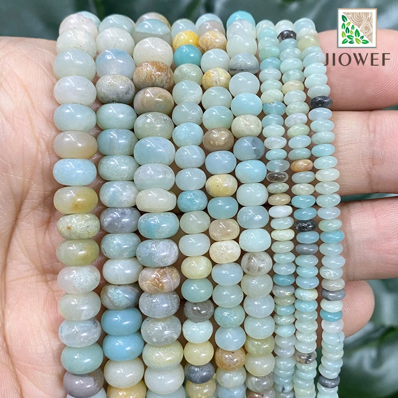 

Natural Mixed Amazonite Rondelle Round Spacer Beads 15" Strand 4/6/8mm For Handmade Jewelry Making Diy Bracelet Accessories