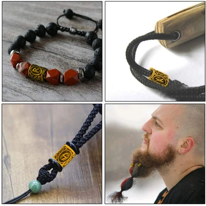 24 шт. серебряные бусины в виде викингов бриллианты для волос и бороды мужские