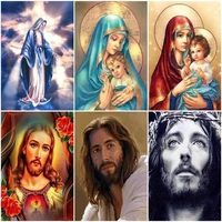 jesus virgin mary kits home decoration pictures by number religion figure handpainted art frameless 20x30cm draw painting decor