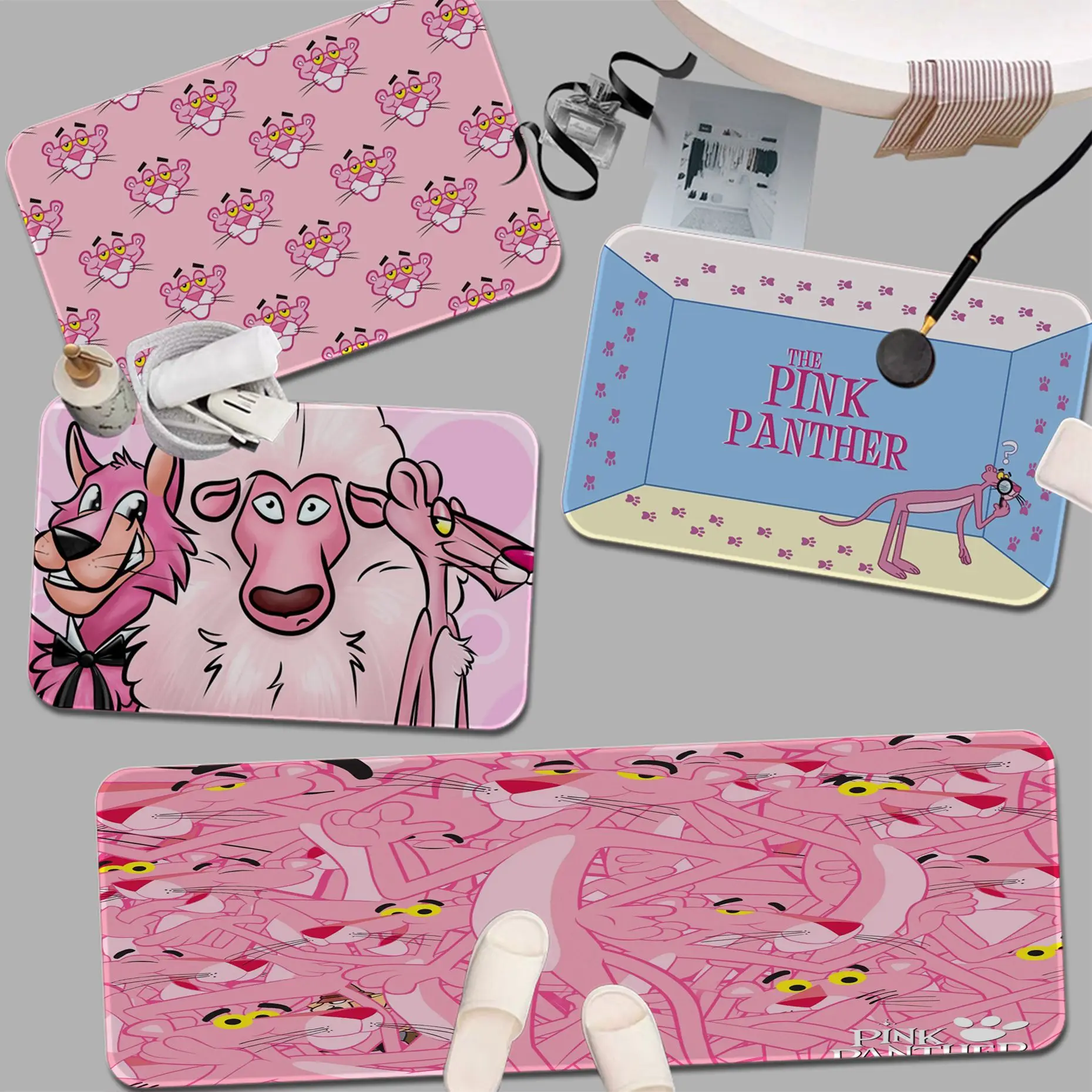 

Pink Panther Hallway Carpet Cheaper Anti-slip Modern Living Room Balcony Printed Welcome Doormat