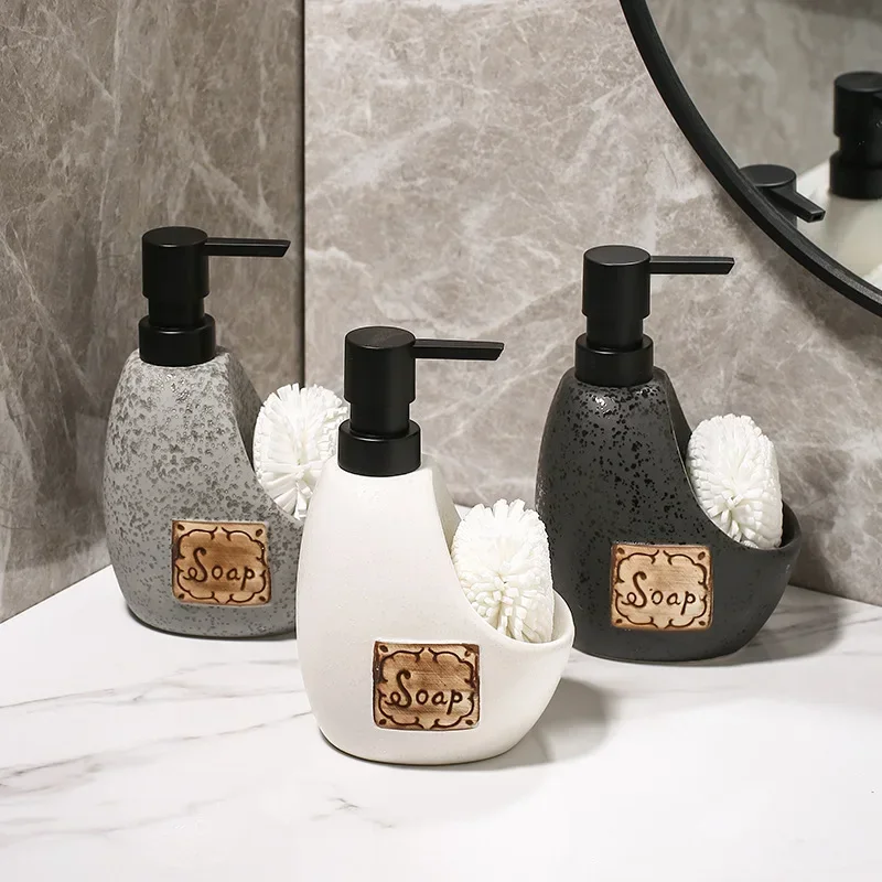 450 мл керамический дозатор мыла для посуды с держателем губки ванной комнаты